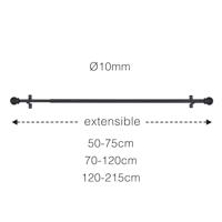 Vizierhouder Stor Planet Cintacor Bol 120-215 cm Zwart Metaal - thumbnail