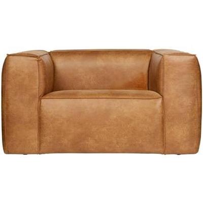 WOOOD Fauteuil 'Bean' Recycle Leer, kleur Cognac