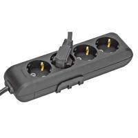 Panasonic stopcontact 4 voudig zwart met 1.5 meter snoer ophang mogelijkheid en haak ophanging - thumbnail