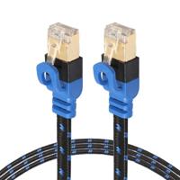 REXLIS CAT7-2 vergulde CAT7 vlakke Ethernet 10 Gigabit twee kleuren gevlochten LAN netwerkkabel voor Modem-Router-LAN-netwerk met afgeschermde RJ45-C - thumbnail