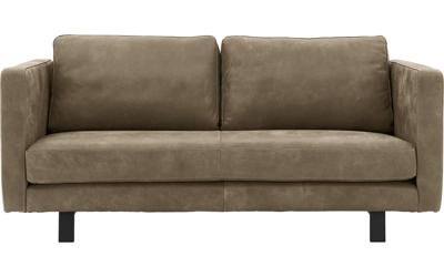 Goossens Excellent Bank Nuance groen, leer, 3-zits, urban industrieel