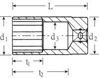 Stahlwille 460 A 3/8 02620024 Dubbel zeskant Dopsleutelinzetstuk 3/8 3/8 (10 mm) - thumbnail