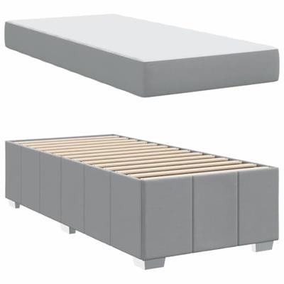 Bedframe met matras Lichtgrijs 120 x 190 cm Stof