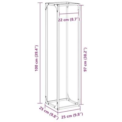 Brandhoutrek 25x25x100 cm koudgewalst staal wit Brandhoutrek 25x25x100 cm koudgewalst staal wit