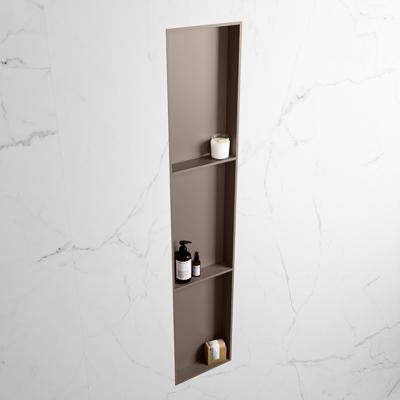MONDIAZ EASY Nis 149,5x29,5cm in solid surface kleur Smoke | Smoke. 3 vakken geschikt voor in- of opbouw