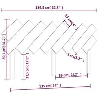 Hoofdbord 159,5x3x80,5 cm massief grenenhout grijs - thumbnail