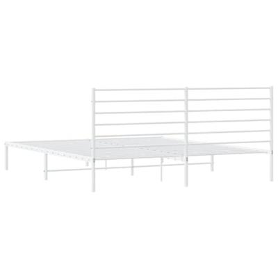 Bedframe met hoofdbord metaal wit 200x200 cm