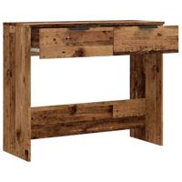 Wandtafel 90x36x75 cm bewerkt hout oud houtkleurig - thumbnail