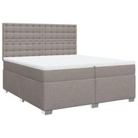 Boxspring met matras stof taupe 200x200 cm - thumbnail