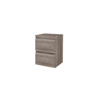 Basic-Line Start 46 Badkamermeubelset - 50 x 46 cm - Greeploos - 2 Lades - Wastafelblad - Scotch Oak