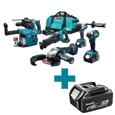 Makita DLX5069TX1 Accu Combiset 5-delig 18V 5.0Ah in Tas