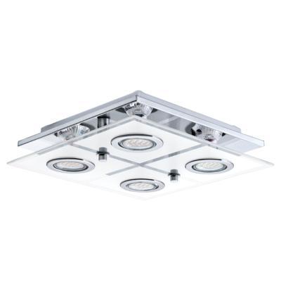 Eglo Led plafondlampCabo Square 4x3w - 3000K - 29cm chroom - 30931