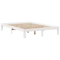 Bedframe met hoofdeinde zonder matras 140x200 cm wit - thumbnail
