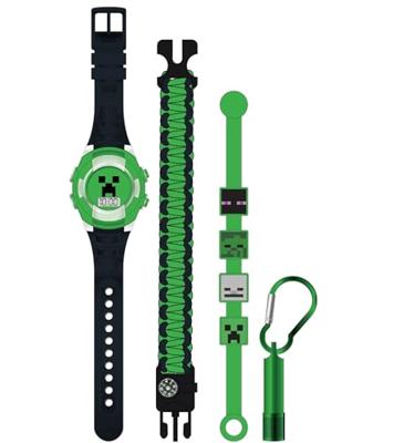 Accutime Minecraft Horloge Cadeau Set Groen/Zwart