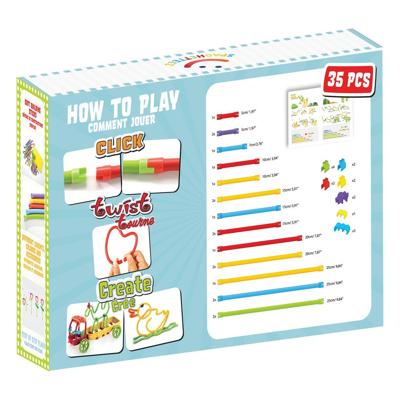 Clics Spaghetteez 3d art flexibele bouwstaafjes, 35dlg.