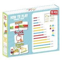 Clics Spaghetteez 3d art flexibele bouwstaafjes, 35dlg. - thumbnail