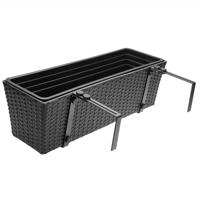 Polyrotan Balkonbak Set van 2 kleur Zwart - thumbnail
