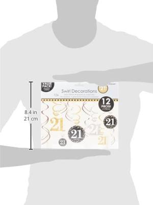 21 Jaar Hangdecoratie Swirls Goud/Zilver