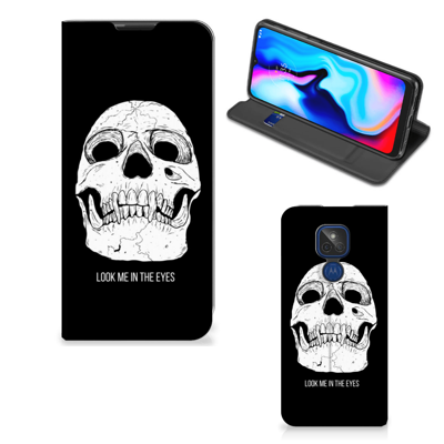 Mobiel BookCase Motorola Moto G9 Play Skull Eyes Mobiel BookCase Motorola Moto G9 Play Skull Eyes