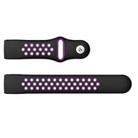 Fitbit Charge 3 & 4 siliconen DOT bandje - Paars / Zwart - Maat: Large - thumbnail
