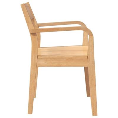Eetkamerstoelen 2 st massief hout naturel rubber