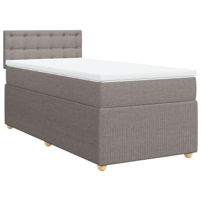 Boxspring met matras stof taupe 90x200 cm - thumbnail