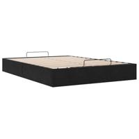 Ottoman bedframe zonder matras 140x200 cm fluweel zwart - thumbnail