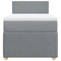 Boxspring met matras stof lichtgrijs 140x190 cm - thumbnail