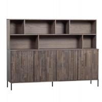 WOOOD Wandkast 'New Gravure' Essenhout, 200cm, kleur Espresso - thumbnail