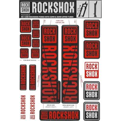 ROCKSHOX decor set decal set red