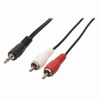 Stereo-Audiokabel | 3,5 mm Male - 2x RCA Male | 1,5 m | Zwart - thumbnail