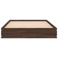 Bedframe zonder matras bewerkt hout bruin eikenkleur 75x190 cm - thumbnail