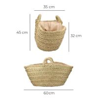 Mand voor hout EDM Esparto 60 x 35 x 45 cm 60 x 45 x 35 cm Ovaal - thumbnail