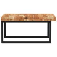 Badkamer wandschap staal en massief acaciahout - thumbnail