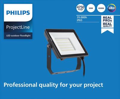 Bouwlamp Philips Proyector 50 W Zwart