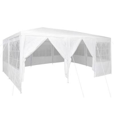Partytent met 10 zijwanden in het wit 6x4 m PE Partytent met 10 zijwanden in het wit 6x4 m PE