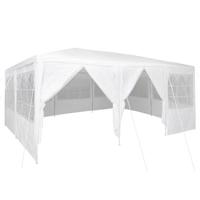 Partytent met 10 zijwanden in het wit 6x4 m PE - thumbnail