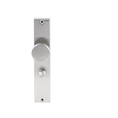 Hardbrass Knopkruk Piano op rechthoekig langschild WC63/8mm - RVS