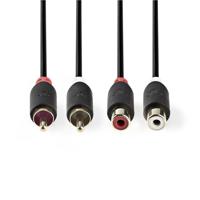 Nedis CABW24205AT20 Stereo Audiokabel 2x Rca Male - 2x Rca Female 2,0 M Antraciet - thumbnail
