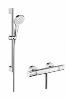 Hansgrohe Croma Select E Vario / Ecostat Comfort douchecombinatie 65 cm Wit-Chroom - thumbnail