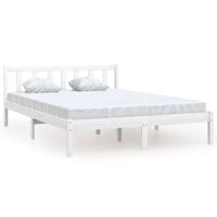 Bedframe massief grenenhout wit 135x190 cm UK Double - thumbnail
