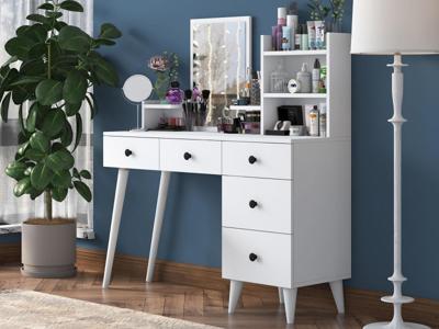 Make-up tafel JAKE 5 lades wit