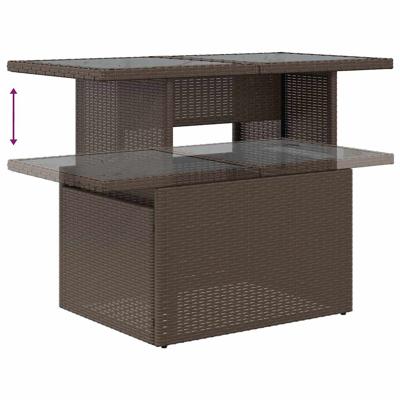 6-delige Loungeset met kussens poly rattan bruin - thumbnail