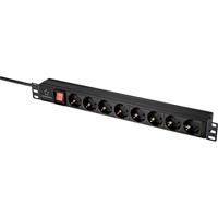 Renkforce RF-4604248 19 inch 1 HE Geaarde contactdoos Met schakelaar Zwart - thumbnail