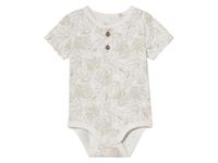 lupilu Baby romper (bladeren klein/wit, 74/80) - thumbnail
