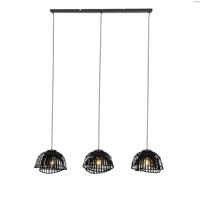 QAZQA Oosterse hanglamp zwart bamboe 3-lichts - Pua - thumbnail