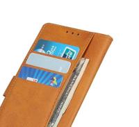 Casecentive Leren Wallet case met sluiting iPhone 13 tan - thumbnail