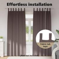 VidaXL Zwart-out gordijnen met ringen 2 pcs donkerbruin 245 x 140 cm - thumbnail