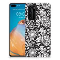 Huawei P40 | TPU Case | Black Flowers - thumbnail