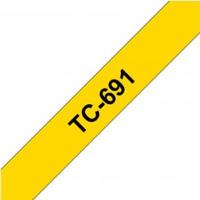 Brother TC-691 Labeltape Kunststof Tapekleur: Geel Tekstkleur: Zwart 9 mm 7.7 m - thumbnail